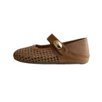 Damen Modische Ballerinas mit dekorativer Schnalle und Netzdesign