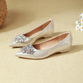Damen elegante Ballerinas mit funkelnder Schmuckapplikation