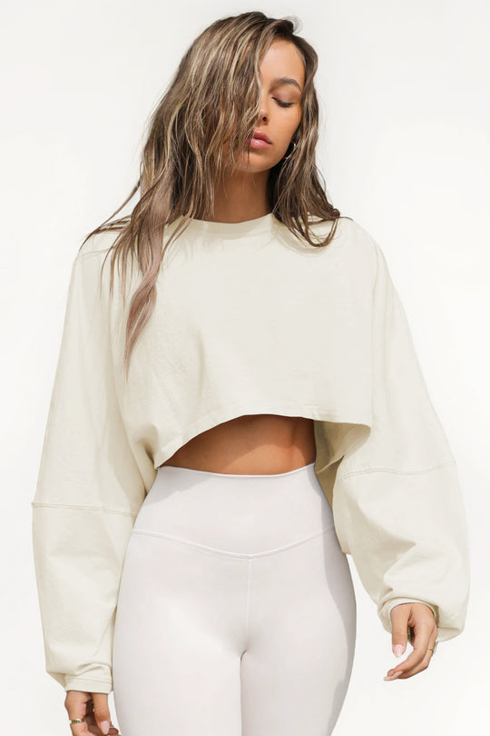 Damen lässiger Crop-Pullover R&B