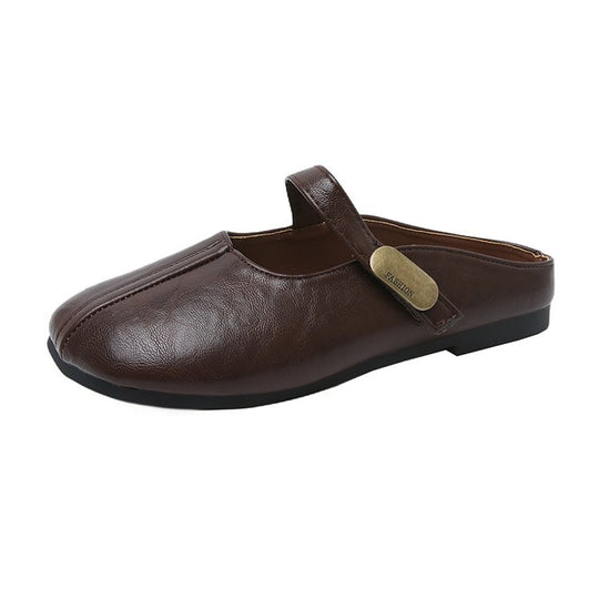Damen Bequeme Hausschuh-Mules mit verstellbarem Riemen R&B