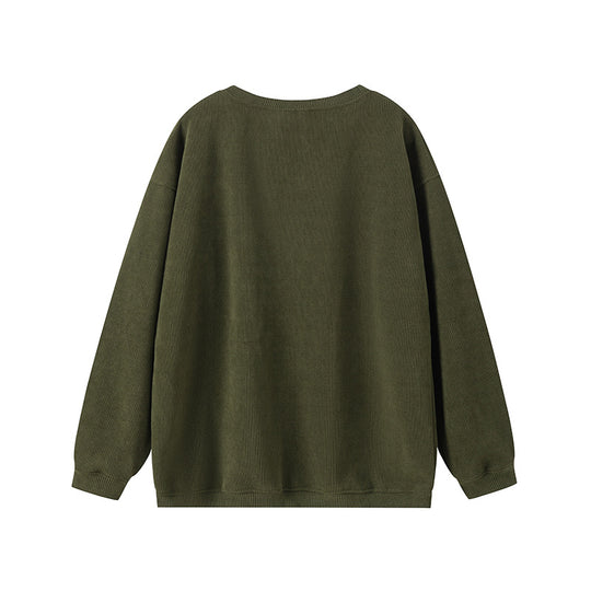 Damen lässiger Sweatshirt mit feiner Rippstruktur und komfortablem Schnitt R&B