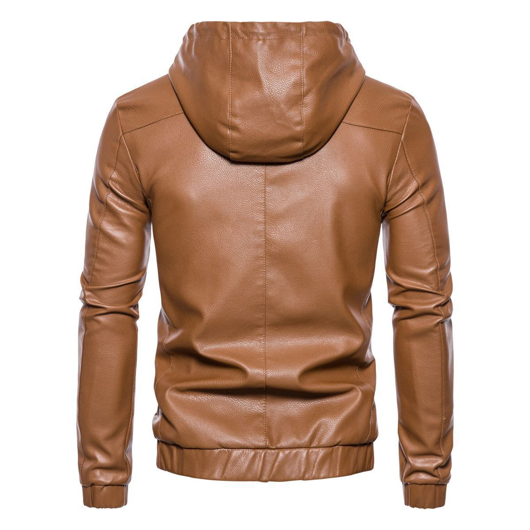 Herren Kunstlederjacke mit praktischem Kapuzen Design und sportiven Details R&B