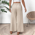Damen Weite Palazzo-Hose mit elastischem Bund und seitlichen Taschen
