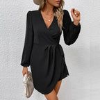 Damen Wickelkleid mit eleganter Struktur