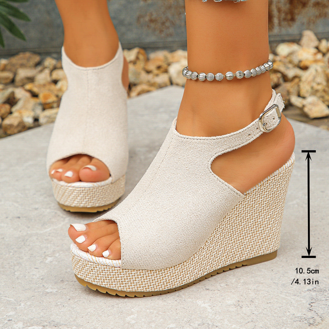 Damen Wedge-Sandalen mit modischem Camouflage-Design und komfortablem Fußbett R&B