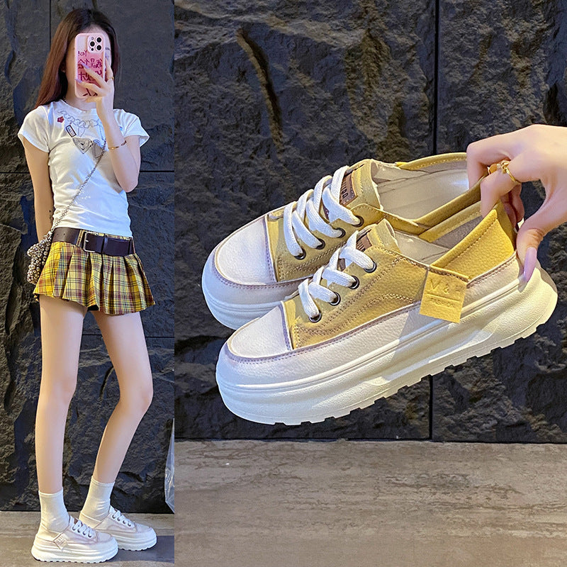 Damen Sportliche Retro Sneaker mit plattierter Sohle und atmungsaktivem Obermaterial R&B