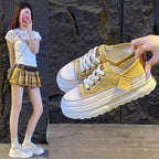 Damen Sportliche Retro Sneaker mit plattierter Sohle und atmungsaktivem Obermaterial R&B