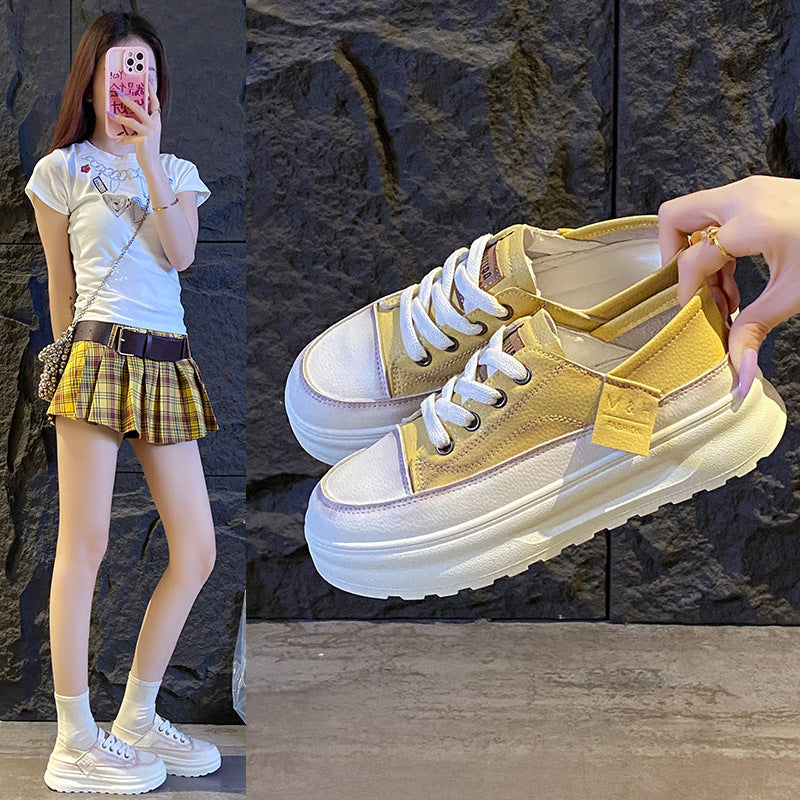 Damen Sportliche Retro Sneaker mit plattierter Sohle und atmungsaktivem Obermaterial R&B