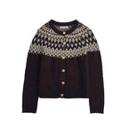 Damen Strickjacke mit traditionellem Norwegermuster R&B