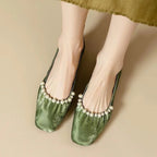 Damen elegante Ballerinas mit perlverziertem Design und komfortablem Fußbett R&B