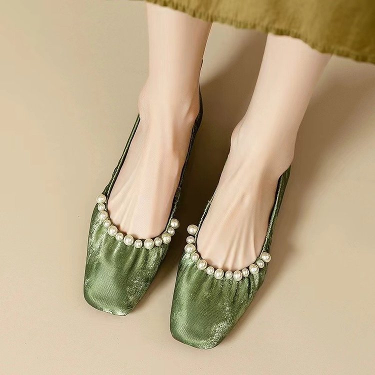 Damen elegante Ballerinas mit perlverziertem Design und komfortablem Fußbett R&B