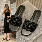 Damen trendige Riemensandalen mit geflochtenem Design und komfortablem Fußbett
