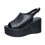 Damen Plateausandalen mit perforiertem Obermaterial und komfortablem Fußbett R&B