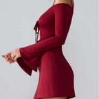 Damen Minikleid mit raffinierten Cut-Out-Details und schickem Knotenverschluss R&B