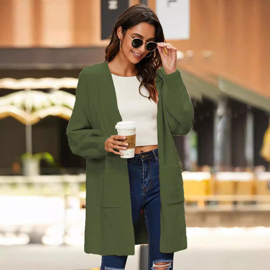 Damen Strickmantel mit bequemen, oversized Ärmeln und praktischen Taschen R&B