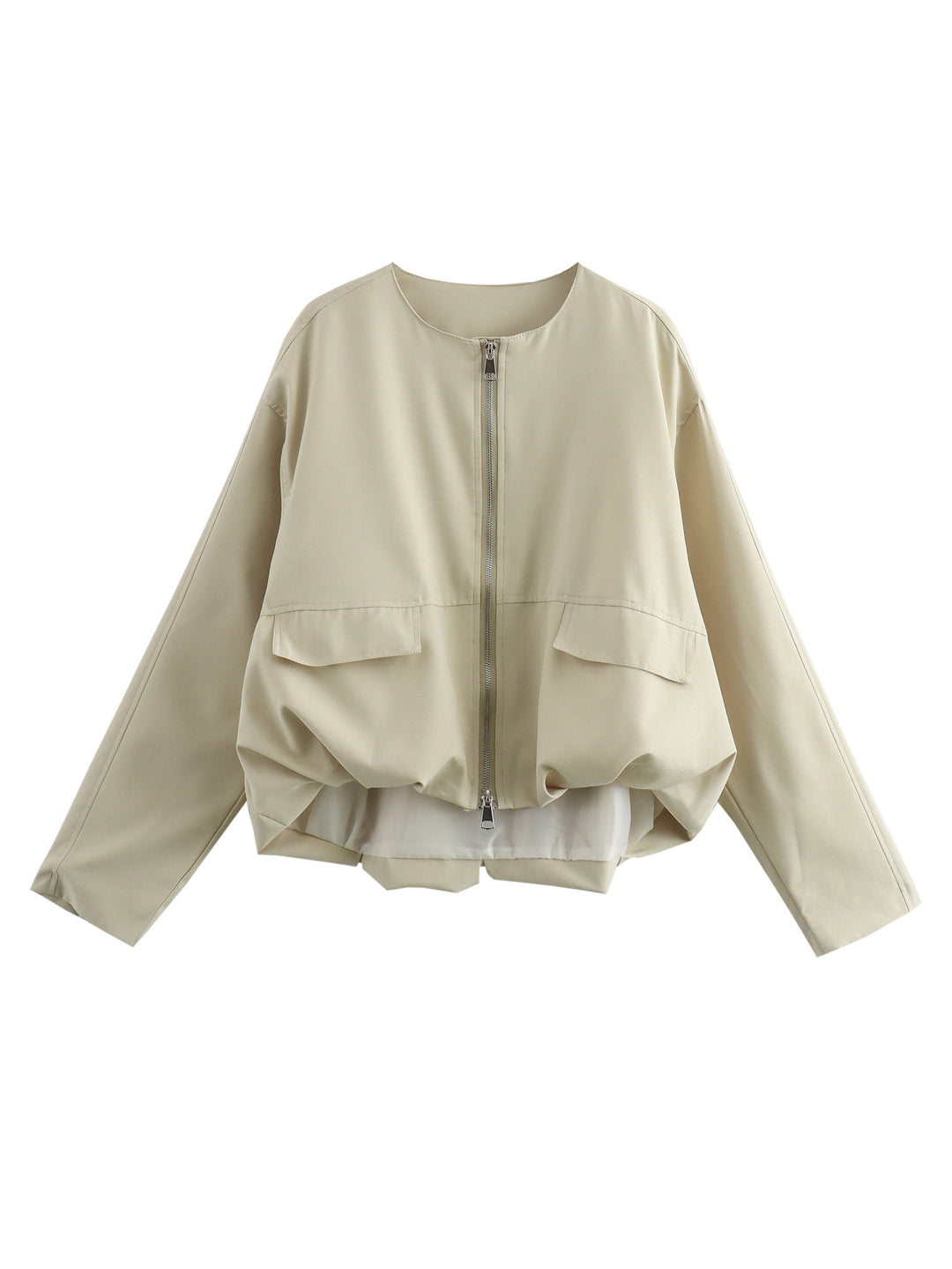 Damen lässige Jacke mit praktischen Taschen und Reißverschluss R&B