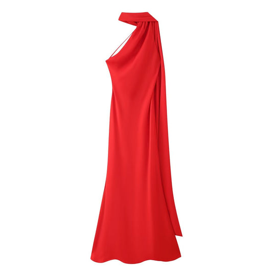 Damen Elegantes Maxikleid mit asymmetrischem Schnitt und schicker Raffung R&B
