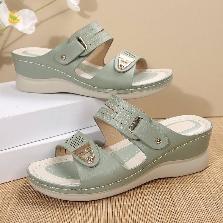 Damen Wedge-Sandalen mit verstellbarem Riemen und modischem Schnitt R&B