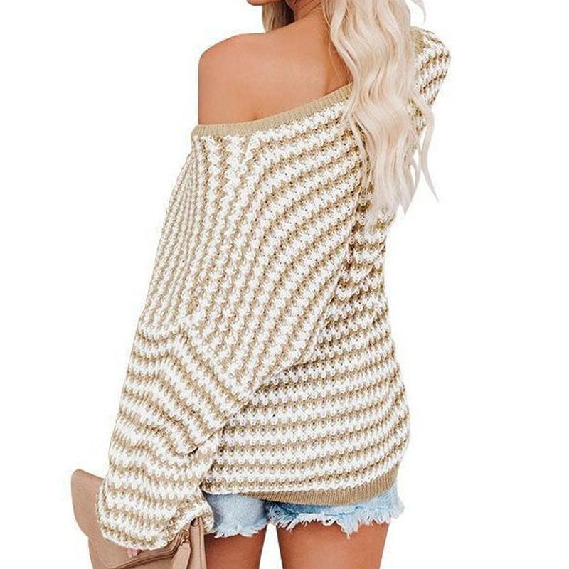 R&B | Gestreifter Strickpullover Für Modische Looks