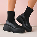 Damen Plateau-Sneaker mit elegantem Sockendesign und rutschfester Sohle R&B