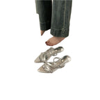 Damen elegante Slingback Sandalen mit v-förmiger Zehenpartie R&B