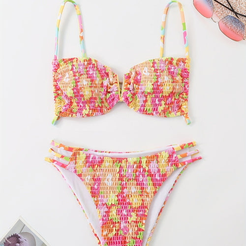 Damen Bandeau-Bikini mit verspieltem Rüschen-Design R&B