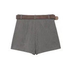 Damen elegante Shorts mit dekorativem Gürtel R&B