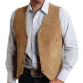 R&B | Weste Slim Passform Wildlederlook Metallknöpfe Western Details