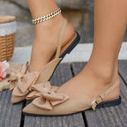 Damen Slingback Sandalen mit dekorativer Schleifen-Applikation und rutschfester Sohle