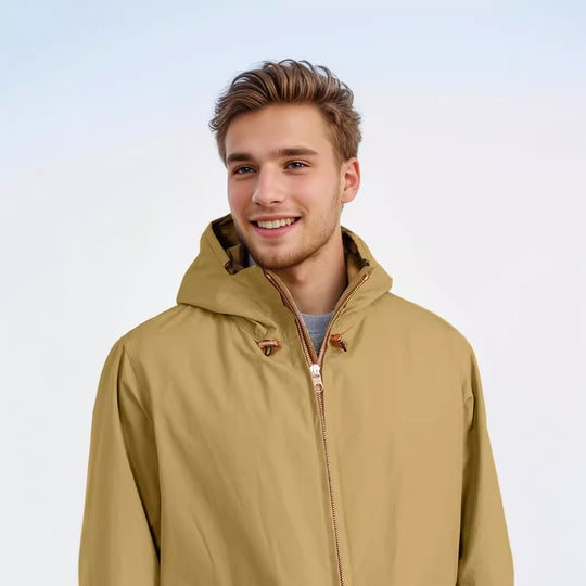 Herren strapazierfähige Multifunktionsjacke mit verstellbarem Kapuzenkragen und großzügigen Taschen R&B