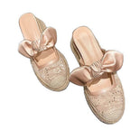 Damen Sling-Back Sandalen mit modischem Bogen-Detail und geflochtener Sohle R&B