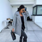 Damen Eleganter Oversized-Blazer mit doppelter Knopfleiste und praktischen Taschen R&B