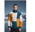 Herren modischer Strickpullover mit strukturiertem Zopfmuster und Stehkragen R&B