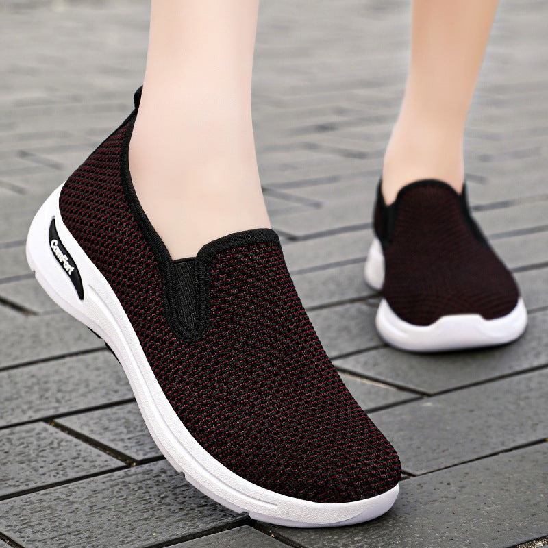 Damen Komfortable Slip-On Freizeitschuhe mit atmungsaktivem Netzdesign