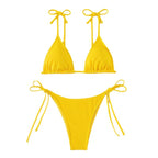 Damen Triangel-Bikini mit verstellbaren Trägern und hohem Beinausschnitt R&B