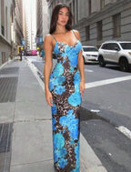 Damen Elegantes Maxikleid mit floralem Muster und taillierten Schnitt R&B