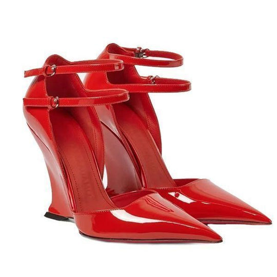 Damen Wedge-Pumps mit dekorativem Riemendesign R&B