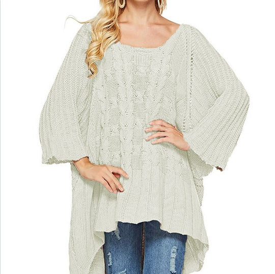 Damen Großer Strickpullover mit asymmetrischem Schnitt und lässigem Stil R&B