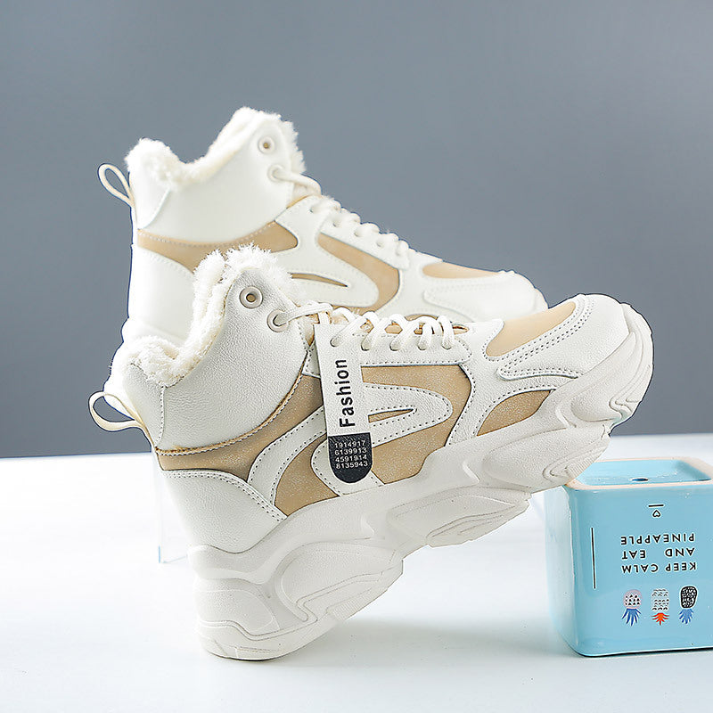 Damen Warme High-Top Sneakers mit isolierendem Innenfutter und rutschfester Sohle R&B