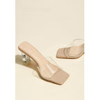 Damen elegante transparente Mules R&B