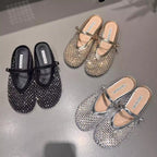 Damen Glitzernde Ballerinas mit verstellbarem Riemchen und komfortablem Fußbett R&B