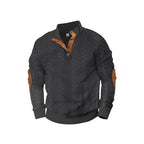 Herren Strickpullover mit modischem Stehkragen und kontrastierenden Knopfdetails R&B