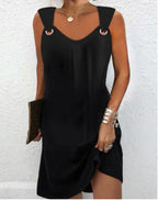 Damen Kleid mit schulterfreiem Design und modischen Ringdetails R&B