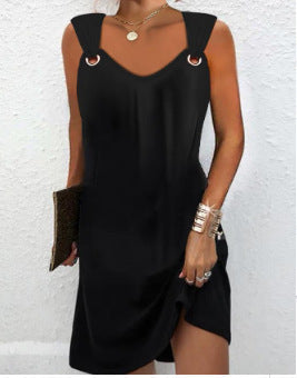Damen Kleid mit schulterfreiem Design und modischen Ringdetails R&B