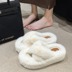 Damen Flauschige Fleece-Pantoletten mit weichem Innenfutter und modernem Design EB