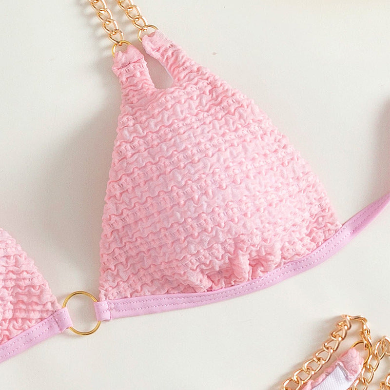 Damen Triangel-Bikini mit Kettenakzenten und raffiniertem Design R&B