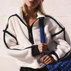 Damen kuschelige Fleecejacke mit Windschutz R&B