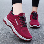 Damen Sportliche Laufschuhe mit atmungsaktivem Mesh-Obermaterial und elastischem Schnellschnürsystem R&B