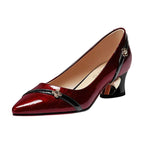 Damen elegante Pumps mit modischem Absatz und verzierter Schnalle R&B