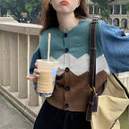 Damen Trendige Strickjacke mit modernen Farbakzenten R&B